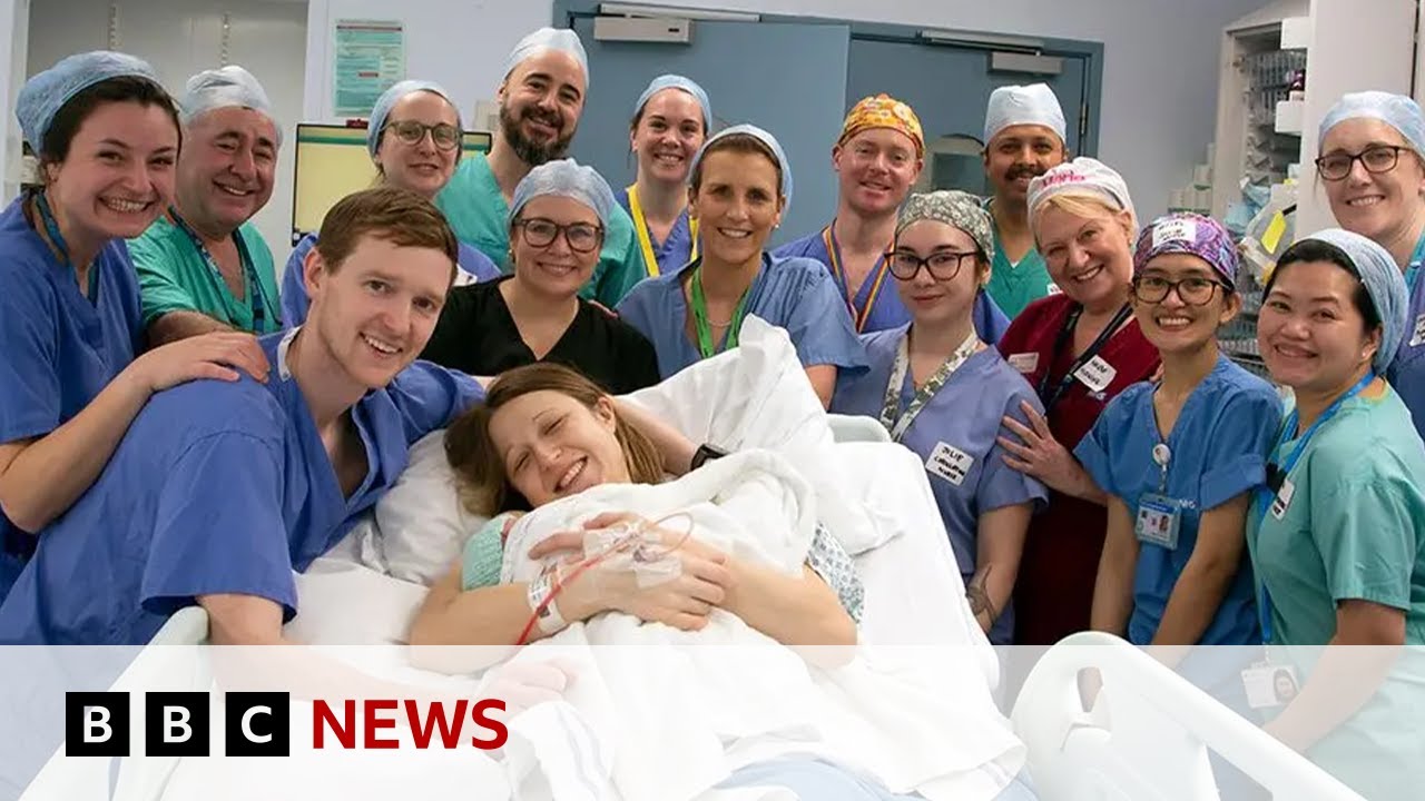 First baby born in UK to woman with transplanted womb | BBC News