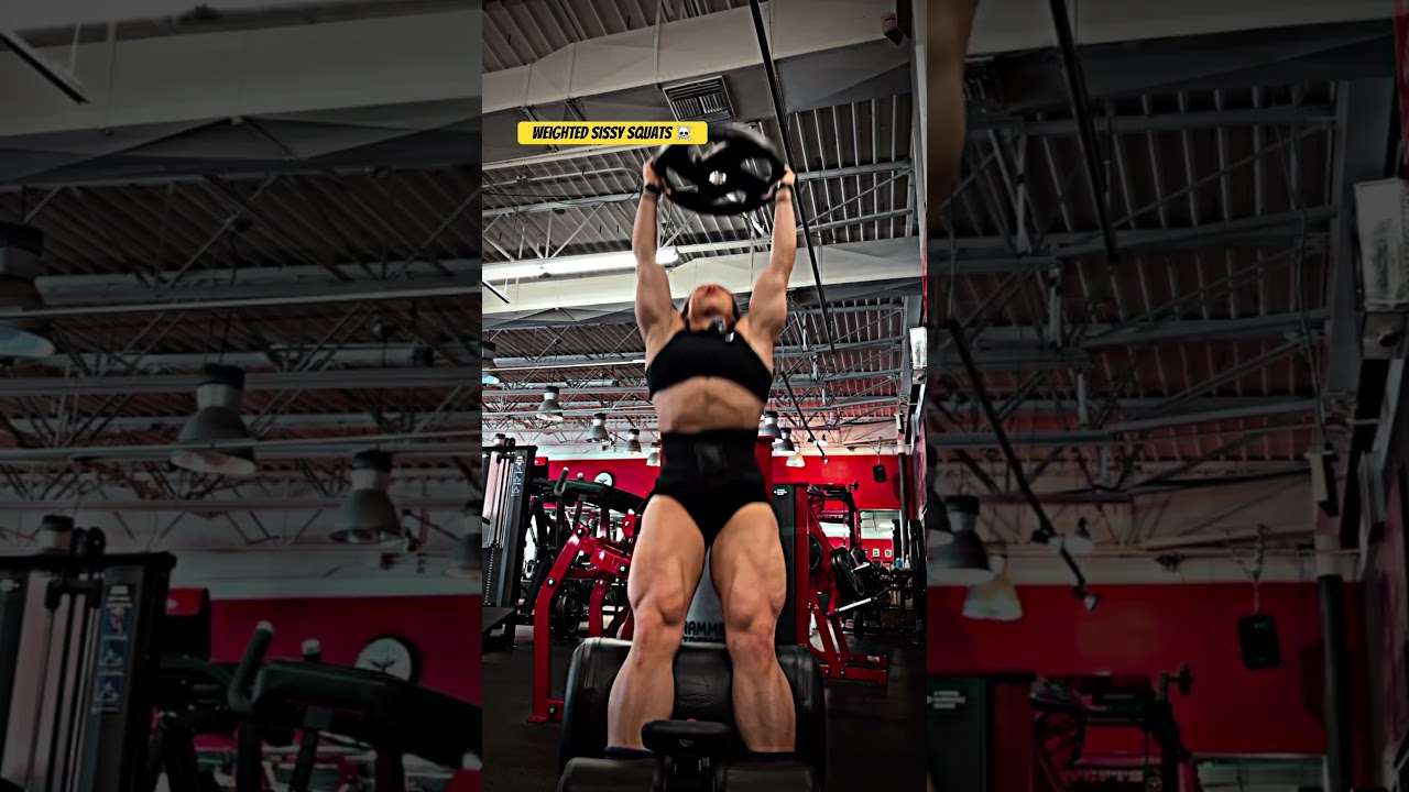 Weighted sissy squats #musclegoddess #carolynemarquez #fitness #fyp #follistatin344 #superhero #ems
