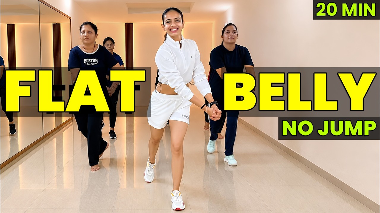 20 Min Walking & Flat Belly Workout 👟 | Easy Low Impact Cardio (No Jump)